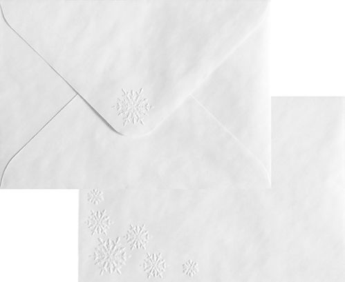 Kirjekuori C6 Lumihiutale glitter valkoinen 10kpl