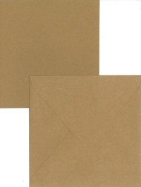 2-os. korttipohja + kirjekuori neliö uusioruskea 5kpl+5kpl