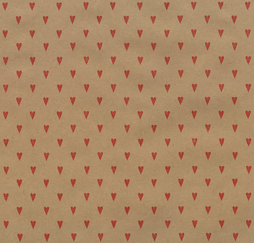 Naturlahjapaperi 70cm x 5m Sydän punainen