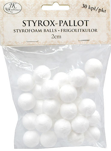 Styrox-pallo 2cm 30kpl
