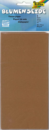 Silkkipaperi ruskea 50x70cm 5ark/pkt 20g/m²