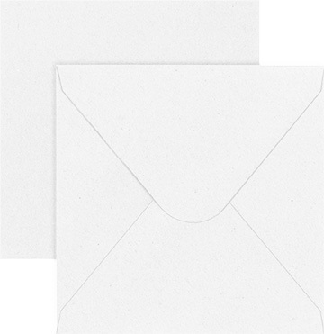 2-os. korttipohja + kirjekuori neliö valkoinen 5kpl+5kpl
