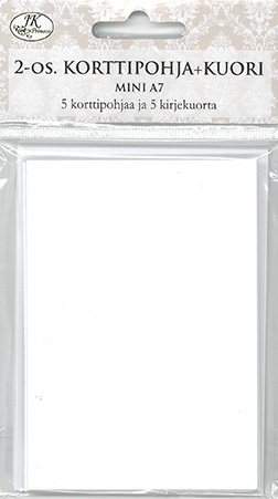 2-os. minikorttipohja + kirjekuori A7 valkoinen 5kpl+5kpl