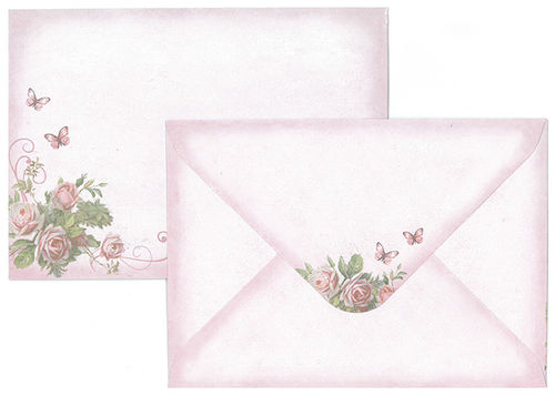 Kirjekuori C6 Ruusut pinkki 10kpl
