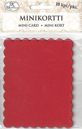 Minikortti aaltoreuna punainen 10kpl/pkt