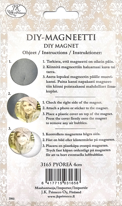 DIY-magneetti pyöreä 4cm 6kpl