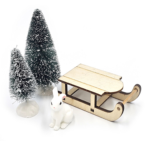 Koristesetti mini metsä 4kpl