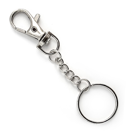 Avainrengas karabiinilukolla hopea 5kpl