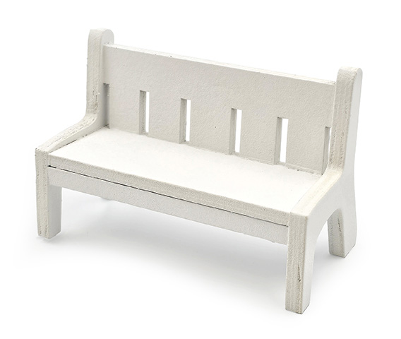 Koristepenkki mini valkoinen