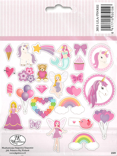 Isot askartelukuviot Lila/pinkki 25kpl