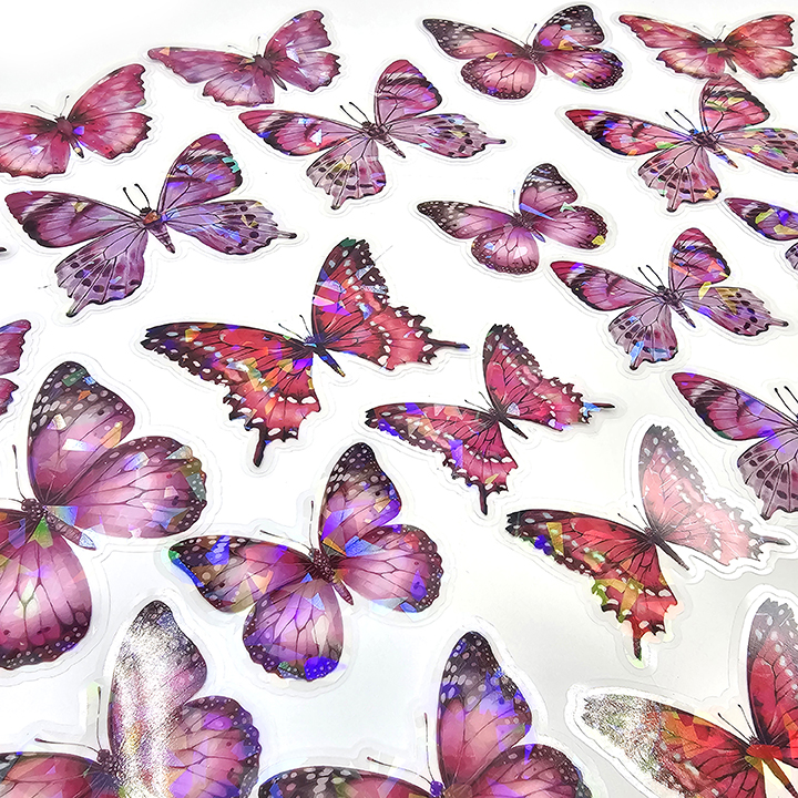 Tarra Perhoset pinkki hologrammi 25kpl