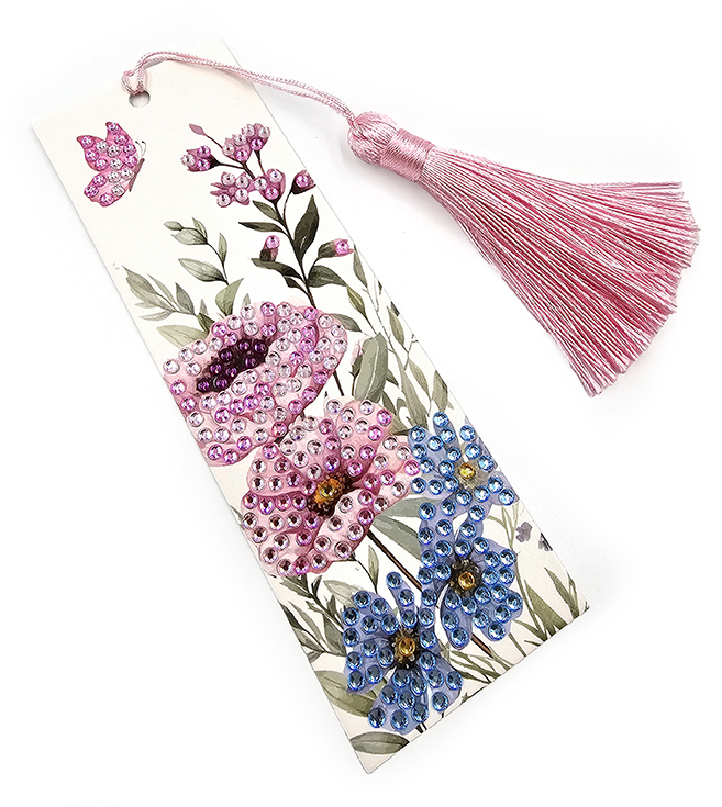 Timanttimaalauskirjanmerkki Kukat