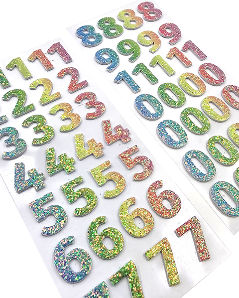 Glittersoftistarra Numerot pastelli 2ark