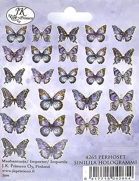 Tarra Perhoset sinilila hologrammi 25kpl