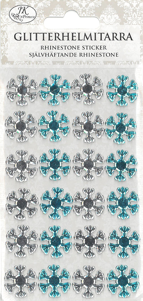 Rhinestone sticker Snowflake blue/white