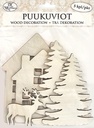 Wood decorations Houses and spruces 5pcs