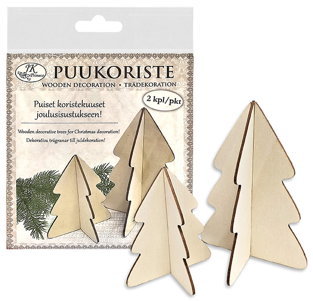 Wood decoration Spruce natural 2pcs
