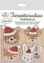 Diamond painting with sticker Christmas animals 4pcs