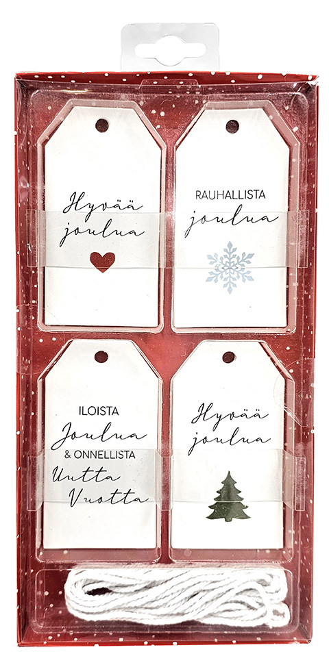 Gift tag set Joulutekstit valkoinen 20pcs