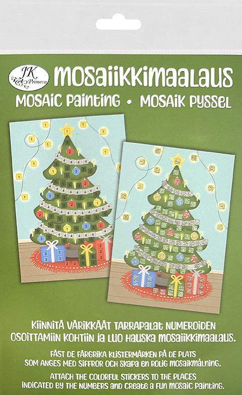 Mosaic painting A5 Christmas tree glitter