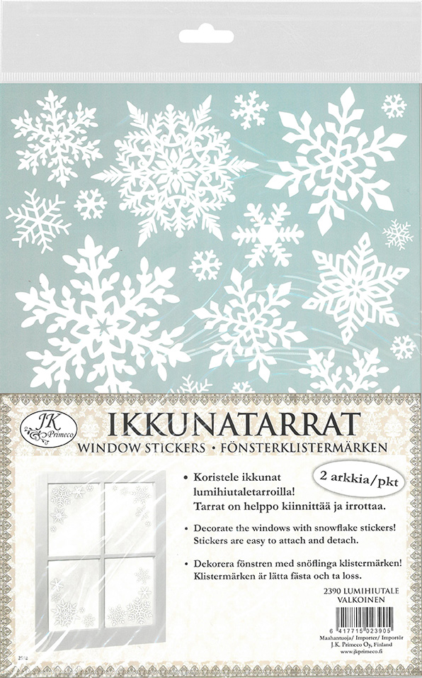 Ikkunatarra A4 Lumihiutale valkoinen 2ark