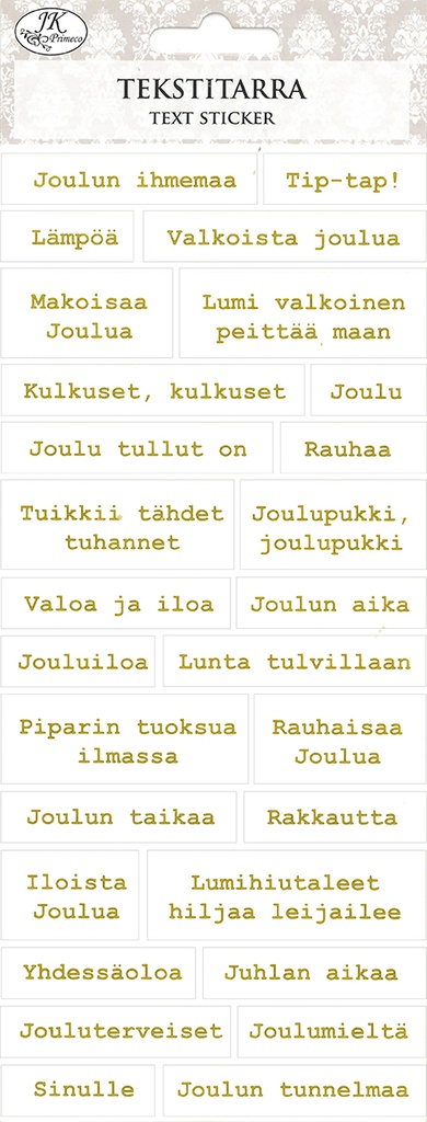 Tekstitarra Joulutoivotukset valkokulta