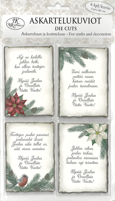 Die cuts Joulutoivotukset vintage