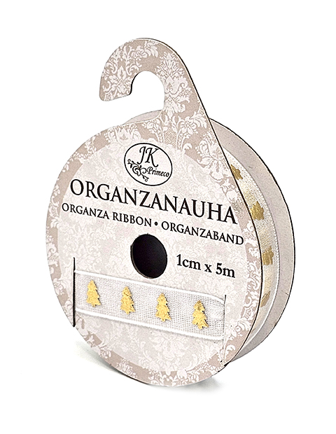 Organzanauha 1cm x 5m Kuusi kulta 