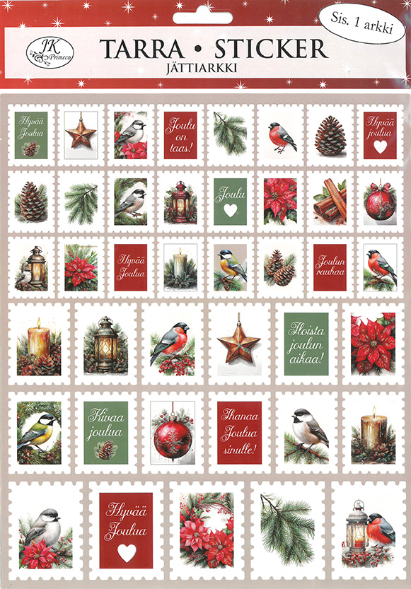 Giant sticker Postimerkit vintage joulu