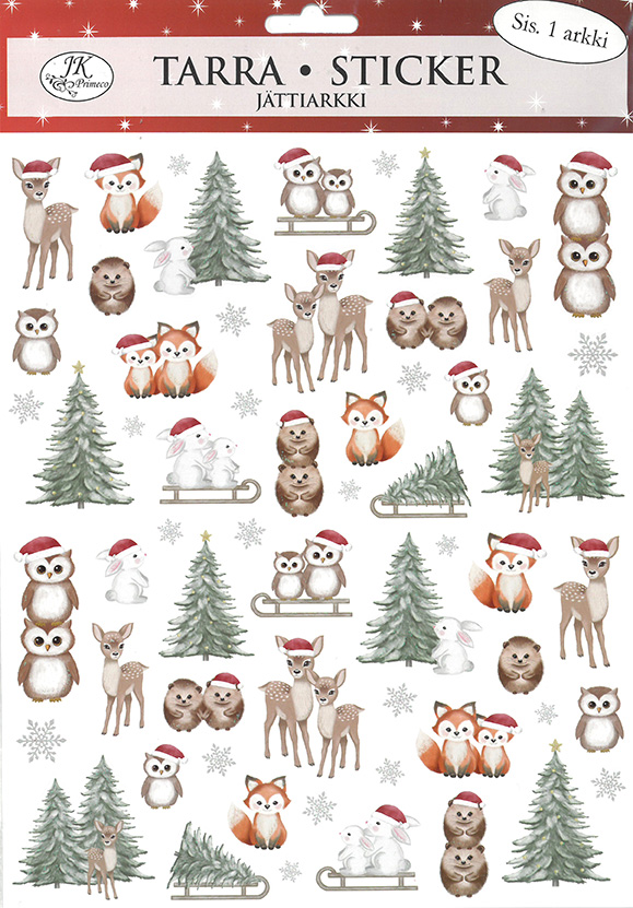 Giant sticker Forest animals Christmas