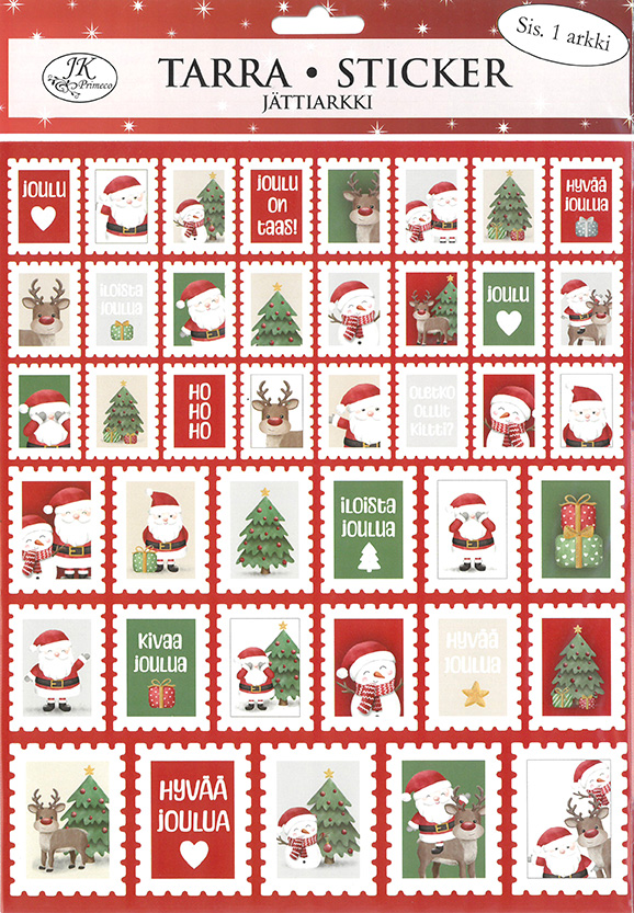 Giant sticker Postimerkit iloiset jouluhahmot