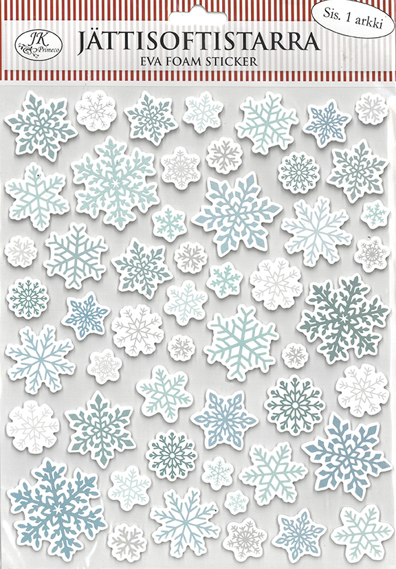 Giant eva foam sticker Snowflakes blue