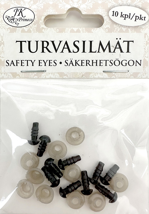 Safety eyes 6mm black 10pcs