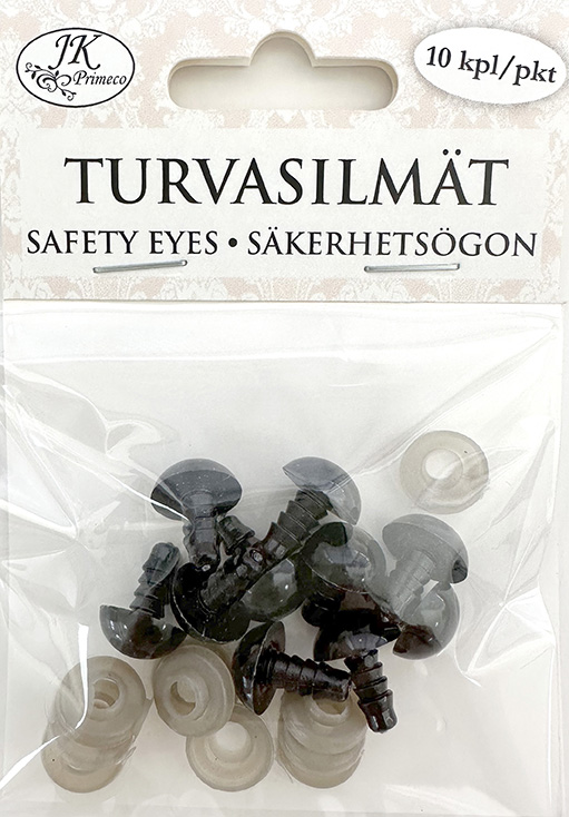 Safety eyes 12mm black 10pcs