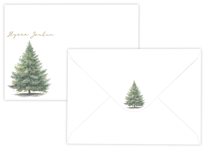 Foil envelope C6 Joulukuusi kulta valkoinen 10pcs