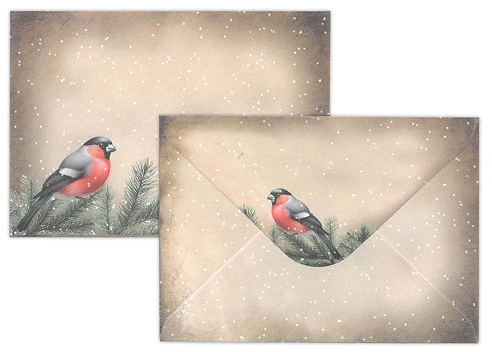 Envelope C6 Bullfinch vintage 10pcs