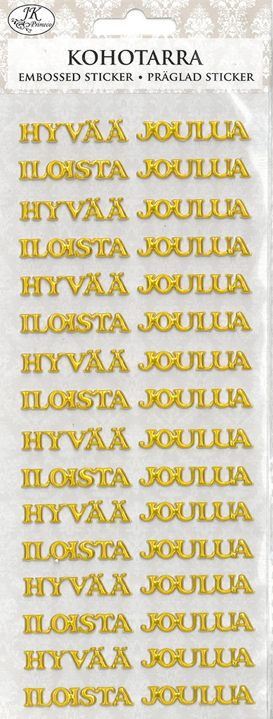 Embossed sticker Hyvää joulua kulta