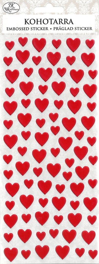 Embossed sticker Heart red