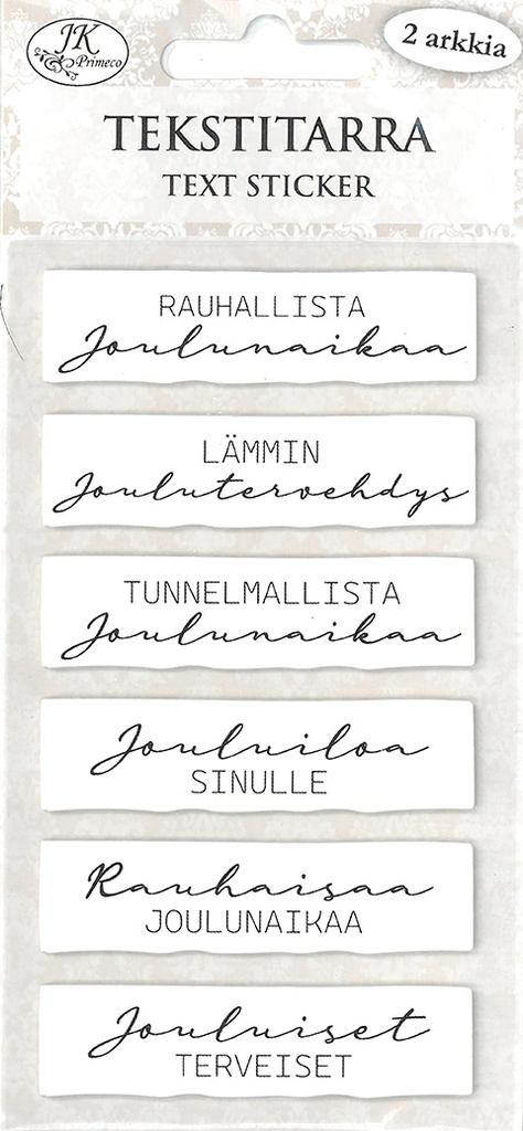 Tekstitarra Joulutervehdykset musta 2ark