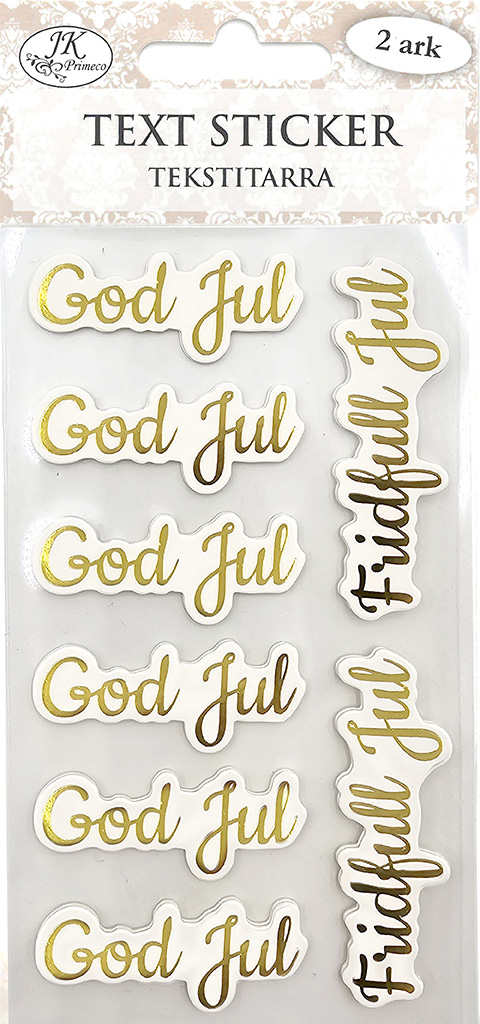 Text sticker God jul guld 2 sheets