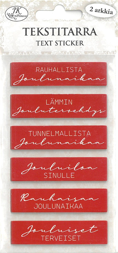 Text sticker Joulutervehdykset punainen 2 sheets
