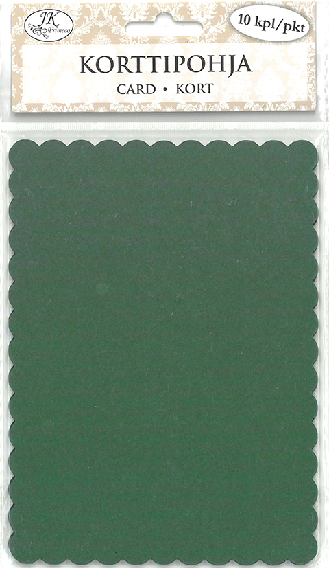Decorative card dark green 10pcs