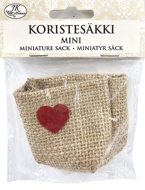Miniature sack Heart red