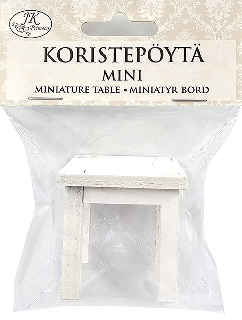 Koristepöytä mini valkoinen