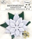 Felt flowers Poinsettia white 5pcs
