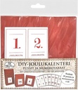 DIY Christmas calendar Pussit ja numerotarrat punavalkoinen 24pcs