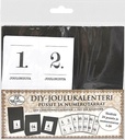 DIY-Joulukalenteri Pussit ja numerotarrat musta 24kpl