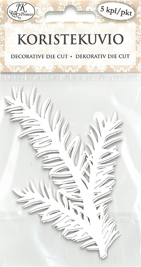 Decorative die cut Branch big white 5pcs