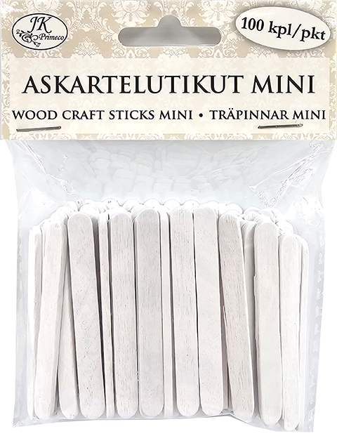 Wood craft sticks mini white 100pcs