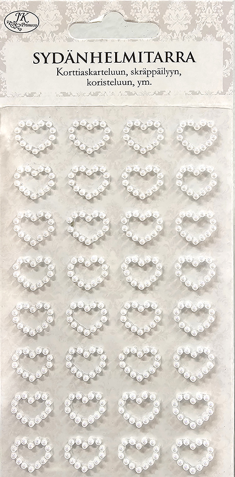 Pearl sticker heart white     